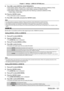 Page 121Chapter 4 Settings — [DISPLAY OPTION] menu
ENGLISH - 121
9) Press qw to select [VERTICAL SCAN FREQUENCY].
 fSelect [60Hz], [50Hz], [30Hz], [25Hz], or [24Hz] when [1920x1080p] is selected for [RESOLUTION].
 fSelect [60Hz], [50Hz], or [48Hz] when [1920x1080i] is selected for [RESOLUTION].
 fSelect [60Hz] or [50Hz] when anything other than following is selected for [RESOLUTION].
 g[1920x1080p], [1920x1080i]
10)

 
Press the  button.
 fThe confirmation screen is displayed.
1

1)  
Press 
 qw to select [OK],...