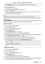 Page 151Chapter 4 Settings — [PROJECTOR SETUP] menu
ENGLISH - 151
[D75LE95]Select this item when the Fixed-focus Lens (Model No.: ET- D75LE95) is used.
Move the lens to the ET- D75LE95 lens standard position after completing the calibration.
3) Press the  button.
 fThe confirmation screen is displayed.
4)

 
Press 
 qw to select [OK], and press the  button.
 fT

o cancel, select [CANCEL].
 fThe lens moves up, down, left, and right to detect the lens shift limit \
value, and automatically set the home 
position...
