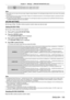 Page 155Chapter 4 Settings — [PROJECTOR SETUP] menu
ENGLISH - 155
[OFF]Disables the AC voltage monitor function.
[ON] Enables the AC voltage monitor function.
Note
 fWhen [ON] is set, the value of the input supply voltage is always displayed in the self-diagnosis display while the main power of the projector 
is turned on.
 f Even when [OFF] is set, the value of input supply voltage can be displayed temporarily in the self-diagnosis display by operating the button 
on the remote control. (

x   page   79)
 fThe...