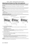 Page 242Chapter 7 Appendix — Attaching the Smoke Cut Filter Unit (optional)
242 - ENGLISH
Attaching the Smoke Cut Filter Unit (optional)
The optional Smoke Cut Filter (Model No.: ET-SFR330) is attached when using the projector in an environment 
generating smoke such as an event. Attach the Smoke Cut Filter instead of the standard air filter unit attached to 
the projector.
When purchasing the optional Smoke Cut Filter (Model No.: ET
-

SFR330), consult your dealer.
Attention
 f Make sure to turn of f the power...
