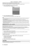 Page 70Chapter 3 Basic Operations — Projecting
70 - ENGLISH
Switching the input by displaying the input selection screen
The input of the image for projection can be selected by displaying the \
input selection screen.
1) 
Press the  button on the remote control.
 fThe input selection screen is displayed.
INPUT SELECT
RGB1
RGB2
DVI-D
HDMI
DIGITAL LINK
SDI1
SDI2
SELECT
SET
ENTER
2) Press the  button again.
 fThe input will switch each time you press the  button.
Note
 f Input can be switched by pressing  as  to...