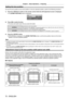 Page 72Chapter 3 Basic Operations — Projecting
72 - ENGLISH
Setting the lens position
To move the lens position to the home position or the lens standard posit\
ion, perform the following procedure.
1) 
Press the  button on the remote control while the shift adjustment screen is dis\
played.
 fThe 

[HOME POSITION]  screen is displayed.
LENS
HOME POSITION
EXECUTE CANCEL
ENTERMENU
NORMAL
CHANGE
2) Press 
qw to switch the item.
 fThe items will switch each time you press the button.
[NORMAL] Moves the lens to the...