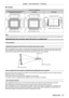 Page 73Chapter 3 Basic Operations — Projecting
ENGLISH - 73
 rPT- RS30K
Projection lens Model No.
ET
-

D75LE8, ET
-

D75LE10, ET
-

D75LE20, 
ET
-

D75LE30, ET
-

D75LE40 ET
-

D75LE6 ET
-

D75LE95
Projected image width H
Standard projection position
Projected image height V
0.3 H 0.3 H
0.1 V
0.1 V
0.5 V 0.5 V
Projected image width H
Standard projection position
Projected image height V
0.2 H 0.2 H
0.4 V0.4 V0.12 V
0.12 V
Projected image width H
Reference projection position 0.08 H
0.08 H
Projected image...