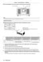 Page 74Chapter 3 Basic Operations — Projecting
74 - ENGLISH
 rFront view diagram of the lens mounter (viewed from the screen side)
(a)
(b) (c)
Lens mount bracket
Fixing screws
Note
 fFocus adjustment screws (a), (b), and (c) are adjusted with the lens attached.
Adjustment procedure
 rRelationship between the adjustment location and adjustment screws
(b) (c)
(b)+(c)
(a)
Adjustment location:
Location where the just focus point of the screen is in the 
inner side of the screen
When the just focus point of 
the...