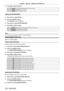 Page 108Chapter 4 Settings — [DISPLAY OPTION] menu
108 - ENGLISH
4) Press qw to switch the item.
[AUTO] Automatically selects [12-bit] or [10-bit].
[12-bit] Fixes to [12-bit].
[10-bit] Fixes to [10-bit].
Setting [3G-SDI MAPPING]
1) Press as to select [SDI IN].
2)  
Press the  button.
 fThe 

[SDI IN] screen is displayed.
3)
 
Press 
 as to select [3G-SDI MAPPING].
4)
 
Press 
 qw to switch the item.
[AUTO] Automatically selects [LEVEL A] or [LEVEL B].
[LEVEL A] Fixes to [LEVEL A].
[LEVEL B] Fixes to [LEVEL B]....