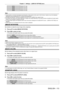 Page 113Chapter 4 Settings — [DISPLAY OPTION] menu
ENGLISH - 113
[CC1]Displays CC1 data.
[CC2] Displays CC2 data.
[CC3] Displays CC3 data.
[CC4] Displays CC4 data.
Note
 fClosed caption is a function that displays text information of video signals mainly used in North  America. Captions may not be displayed 
depending on the connected devices or contents being played back.
 f [CLOSED CAPTION SETTING] can be selected only when NTSC or 480/60i  YCBCR signal is input. fIf [CLOSED CAPTION] is set to [ON], brightness...