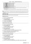 Page 131Chapter 4 Settings — [PROJECTOR SETUP] menu
ENGLISH - 131
[LAST USED]Keeps the input selected last.
[RGB1] Sets the input to RGB1.
[RGB2] Sets the input to RGB2.
[DVI-D] Sets the input to DVI
- D.
[HDMI] Sets the input to HDMI.
[DIGITAL LINK] Sets the input to DIGITAL LINK.
[SDI]
*1Sets the input to SDI.
[INPUT1] - [INPUT10]
*2Sets the input to DIGITAL LINK, and switches the input of the Panasonic twisted-pair-cable 
transmitter to the specified input.
*1 Only for PT- RZ970
*2  
When the optional DIGIT...