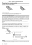 Page 30Chapter 1 Preparation — Preparing the remote control
30 - ENGLISH
Preparing the remote control
Inserting and removing the batteries
(ii)(i)
Fig. 1Fig. 2
1) Open the cover. (Fig. 1)
2)  
Insert the batteries and close the cover (insert the 
 m side first). (Fig. 2)
 fWhen removing the batteries, perform the steps in reverse order

.
When using the multiple projectors
When you use the multiple projectors together, you can operate all the projectors simultaneously or each projector 
individually using a...