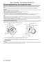 Page 48Chapter 2 Getting Started — Removing/attaching the projection lens
48 - ENGLISH
Removing/attaching the projection lens
Removing and attaching methods of the projection lens are same for both standard zoom lenses and optional 
lenses.
Move the lens position to the home position before replacing or removing the projection lens. (x
  page   70)
Attention
 f Replace the projection lens after turning of f the projector. fDo not touch the electric contacts of the projection lens. Dust or dirt may cause poor...