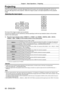 Page 68Chapter 3 Basic Operations — Projecting
68 - ENGLISH
Projecting
Check the external device connection (x   page   50) and the power cord connection (x   page   57), and turn on 
the power (x   page   58) to start projection. Select the image to project, and adjust appearance of the projected 
image.
Selecting the input signal
Remote control Control panel
The input of the image to project can be switched.
The input for projection can be switched by directly specifying it with the input selection button on...