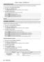 Page 86Chapter 4 Settings — [PICTURE] menu
86 - ENGLISH
[NOISE REDUCTION]
You can reduce noises when the input image is degraded and noise is occurring in the image signal.
1) 
Press 
 as to select [NOISE REDUCTION].
2)
 
Press 
 qw or the  button.
 fThe 

[NOISE REDUCTION] individual adjustment screen is displayed.
3)
 
Press 
 qw to switch the item.
 fThe items will switch each time you press the button.
[OFF] No correction.
[1] Slightly corrects the noise.
[2] Moderately corrects the noise.
[3] Strongly...