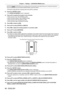 Page 96Chapter 4 Settings — [ADVANCED MENU] menu
96 - ENGLISH
[USER]Use the user-setting value for the inclination of the edge blending area. (Configuration/registration 
requires separate software. Consult your dealer.)
 f
Proceed to Step  3) when anything other than [OFF] is selected.
3)
 
Press the  button.
 f The 

[EDGE BLENDING] screen is displayed.
4)
 
Press 
 as to specify the location to be corrected.
 fWhen joining at top: Set [UPPER] to [ON]
 fWhen joining at bottom: Set [LOWER] to [ON]
 fWhen...
