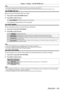 Page 105Chapter 4 Settings — [3D SETTINGS] menu
ENGLISH - 105
Note
 fThis function is disabled when [3D SYSTEM SETTING] is set to anything other than [SINGLE]. fThe crosstalk may get larger or the displayed image may get darker when \
the setting does not match with the 3D system in use.
[3D FRAME DELAY]
Adjust the timing of the left-right switch of an image.
1)
 
Press 
 as to select [3D FRAME DELAY].
2)
 
Press 
 qw to switch the item.
[0us] - [25000us] Sets the amount in 10   us increments.
 fThe adjustment...
