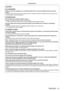 Page 13ENGLISH - 13
Read this first!
CAUTION:
 rACCESSORIES
When not using the projector for an extended period of time, remove the batteries from the remote 
control.
Failure to observe this will cause the batteries to leak, overheat, catch fire or explode, which may result in fire
or contamination of surrounding area.
 rMAINTENANCE
Do not attach the air filter unit while it is wet.
Doing so may result in electric shock or malfunctions.
 fAfter you clean the air filter units, dry them thoroughly before...