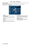 Page 172Chapter 4 Settings — [NETWORK] menu
172 - ENGLISH
[E-mail set up] page
Send an E-mail to preset E-mail addresses (up to two addresses) when a problem has occurred.
Click [Detailed set up] → [E-mail set up].
1
2
3
4
5
6
1 [ENABLE]
Select [Enable] to use the E-mail function.
2
 
[SMTP
  SERVER NAME]
Enter the IP address or the server name of the E-mail server 
(SMTP). To enter the server name, the DNS server needs to be 
set up.
3
 
[MAIL
  FROM]
Enter the E-mail address of the projector. (Up to 63...