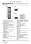 Page 26Chapter 1 Preparation — About your projector
26 - ENGLISH
About your projector
Remote control
1
2
6 4
7 5
8
9
10 3
13 12 11
20
14
15
16
23
17
18
19 21
22
Front To p
Bottom
A strap can be attached 
depending on the usage.
1 Remote control indicator
Blinks if any button in the remote control is pressed.
2
 
Power on < b

> button
Sets the projector to projection mode when the  switch on the projector is set to  and the power 
is turned off (standby mode).
3
 
Power standby <
 v> button
Sets the projector...