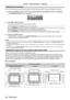 Page 66Chapter 3 Basic Operations — Projecting
66 - ENGLISH
Setting the lens position
To move the lens position to the home position or the lens standard posit\
ion, perform the following procedure.
1) 
Press the  button on the remote control while the shift adjustment screen is dis\
played.
 fThe 

[HOME POSITION]  screen is displayed.
LENS
HOME POSITION
EXECUTE CANCEL
ENTERMENU
NORMAL
CHANGE
2) Press 
qw to switch the item.
 fThe items will switch each time you press the button.
[NORMAL] Moves the lens to the...