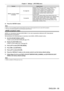 Page 89Chapter 4 Settings — [PICTURE] menu
ENGLISH - 89
TerminalSystem format
 terminal,  terminal For single link
Select [AUTO], [480i YC
BCR], [576i YCBCR], [720/50p YPBPR], 
[720/60p YP
BPR], [1035/60i YPBPR], [1080/24p YPBPR], 
[1080/24sF
 
YP
BPR], [1080/25p YPBPR], [1080/30p YPBPR], 
[1080/50i
 
YP
BPR], [1080/60i YPBPR], [1080/50p YPBPR], 
[1080/60p
 
YP
BPR], [1080/24p RGB], [1080/24sF RGB], 
[1080/25p
 
RGB], [1080/30p   RGB], [1080/50i   RGB], or 
[1080/60i
 
RGB].
For dual link Select [AUTO],...