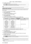 Page 104Chapter 4 Settings — [DISPLAY OPTION] menu
104 - ENGLISH
4) Press qw to switch the item.
[OFF] Does not perform automatic adjustment.
[ON] Adjusts black level (on-screen menu [BRIGHTNESS]) and white level (on-screen menu 
[CONTRAST]) when automatic setup is executed.
Note
 f
[SIGNAL LEVEL ADJUST] may not function properly unless a still image containing clear blacks and whites is input.
[BACKUP INPUT SETTING]
Set the backup function that switches the signal to the backup input signal as seamless as...