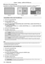 Page 112Chapter 4 Settings — [DISPLAY OPTION] menu
112 - ENGLISH
 rStructure of the projected image
The single link is a setting to display one image with one input signal.  The dual link is a setting to display one 
image with two input signals. The quad link is a setting to display one image with four input signals.
Dual link
HDMI1/
HDMI3 HDMI1 HDMI2
HDMI3 HDMI4
HDMI2/
HDMI4
Quad link
Single link
Setting [SIGNAL LEVEL] in [SLOT IN] (HDMI input)
1)  
Press 
 as to select [SLOT IN].
2)
 
Press the  button.
 f...