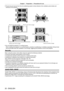Page 20Chapter 1 Preparation — Precautions for use
20 - ENGLISH
 fPrevent hot and cool air from the air conditioning system to blow directly to the ventilation ports (intake and 
exhaust) of the projector
.
100 mm (3-15/16) or longer
500 mm (19-11/16) or longer 500 mm (19-11/16) or longer
500 mm (19-11/16) or longer
 f Do not install the projector in a confined space.
When installing the projector in a confined space, provide air conditioning or ventilation separately . Exhaust heat 
may accumulate when the...