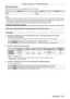 Page 201Chapter 6 Appendix — Technical information
ENGLISH - 201
 rENABLE/DISABLE
Operation for all channels is not accepted when set to “Disable”.
Performance ParameterDefault value
Disable 0
- 127 0
Enable 128
- 255
Note
 fIf the projector is operated using the remote control or the control panel, or by the control command while controlling the projector using the 
Art-Net function, the setting of the DMX controller or computer application may be dif ferent from the projector status. 
To reflect the controls...