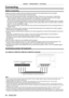Page 46Chapter 2 Getting Started — Connecting
46 - ENGLISH
Connecting
Before connecting
 fBefore connecting, carefully read the operating instructions for the external device to be connected.
 fT

urn off the power of all devices before connecting cables.
 fT

ake note of the following points before connecting the cables. Failure to do so may result in malfunctions.
 g When connecting a cable to a device connected to the projector or the projector itself, touch any nearby 
metallic objects to eliminate static...