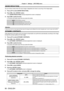 Page 86Chapter 4 Settings — [PICTURE] menu
86 - ENGLISH
[NOISE REDUCTION]
You can reduce noises when the input image is degraded and noise is occurring in the image signal.
1) 
Press 
 as to select [NOISE REDUCTION].
2)
 
Press 
 qw or the  button.
 fThe 

[NOISE REDUCTION] individual adjustment screen is displayed.
3)
 
Press 
 qw to switch the item.
 fThe items will switch each time you press the button.
[OFF] No correction.
[1] Slightly corrects the noise.
[2] Moderately corrects the noise.
[3] Strongly...