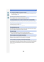 Page 346346
Others
>Press [MENU/SET], select the [Setup] menu icon [ ] and then select the [ ~] icon to set 
the desired language.  (P62)
•This is a highlight function showing the white saturated area.  (P84)
•In dark places, the AF Assist Lamp (P170) lights red to make it easier to focus on a subject.
•Is [AF Assist Lamp] set to [ON]?  (P170)•The AF Assist Lamp does not turn on in bright places.
•The surface of the camera and the reverse side of the monitor may become warm during use. 
This does not affect the...