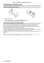 Page 24Chapter 1 Preparation —
 Preparing the remote control
24 - ENGLISH
Preparing the remote control
Inserting and removing the batteries
(i) (ii)
1) Open the cover. (Fig. 1)
2) Insert the batteries and close the cover (insert the m side first). (Fig. 2)
 
f When removing the batteries, perform the steps in reverse order.
When using the system with multiple projectors
When you use the system with multiple projectors, you can operate all th\
e projectors simultaneously or each 
projector individually by using...