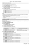 Page 65Chapter 4 Settings —
 [DISPLAY OPTION] menu
ENGLISH - 65
Setting the closed caption mode
1) Press as to select [CLOSED CAPTION SETTING].
2) Press the  button.
 
f The [CLOSED CAPTION SETTING] screen is displayed.
3) Press as to select [MODE].
 
f When [CLOSED CAPTION] is set to [OFF], [MODE] cannot be selected.
4) Press qw to switch the item.
 
f The items will switch each time you press the button.
[CC1]Displays CC1 data.
[CC2]Displays CC2 data.
[CC3]Displays CC3 data.
[CC4]Displays CC4 data.
Note
 
f...