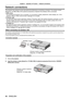 Page 86Chapter 5 Operation of Function —
 Network connections
86 - ENGLISH
Network connections
This projector has network function that allows the following by connect\
ing a computer. The wireless module   
(Model No.: ET-WML100E) of the optional accessories is required if the wireless LAN is connected.
 
f
WEB control 
By accessing the projector from a computer, you can perform setting, adjustment, status display, etc. of the 
projector. Refer to  “
W
 eb control function”
 (
x  page 91) for details.
 
f...