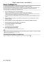 Page 90Chapter 5 Operation of Function —
 About VueMagic Pro
90 - ENGLISH
About VueMagic Pro
The wireless module (Model No.: ET-WML100E) of the optional accessories is required.
By using still image transfer application software  “
VueMagic Pro ”
, you can transfer images to the projector when 
iPad/
iPhone/iPod touch or Android terminals are connected to this projector through the wireless L\
AN.
Connecting with the VueMagic Pro compatible device
1) Press the  button to select [NETWORK]. 
 
f Switch to the...