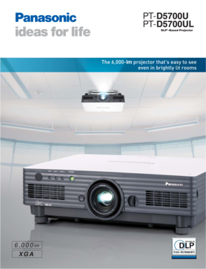 Page 1	
 
	

6,000lm
XGA
PT-
PT-
The 6,000-lm projector that's easy to see
even in brightly lit rooms 