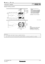 Page 6SP E CFI L E
PTDZ21K3 \b C h i p   D L P™P ro j e c t o r
As  of  September 2012
SFD\f2M005\b\f
6 \b 1 9
S t a n d a rd   s e t t i n g  u p   p o s i t i o n
Upper edge of projected image
432
(18)
∅
60.5
(2-3/8)
298
(11-23/32)
*
1
*2
Lower edge of projected image
Projected image L
L
L
419 –
539
(16-1/2 –
21-7/32)
*2
560 – 680
(22-1/16 –
26-25/32)
157
(6-3/16)
314
(12-3/8)
157
(6-3/16)
87.5
(3-7/16)
175
(6-7/8)
87.5
(3-7/16)
Projected image
H
H
u n i t   :   m m   ( i n c h )
* 1 W h e n   t h e   l e n...