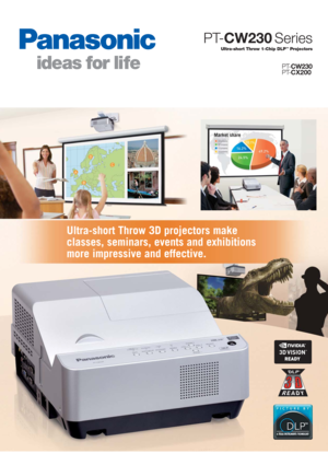 Page 1TM
PT-CW230Series
PT-CW230
PT-CX200
Ultra-short Throw 1-Chip DLP™ Projectors
LBJHBJ@$@JOEE1. 