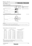 Page 5SP E CFI L E
PTRW430K /RW430WD L P™P ro j e c t o r s
As  of December \f01\f
SFD12M012
5 / 1 3
S t a n d a rd   s e t t i n g  u p   p o s i t i o n
C a u t i o n :
• All  construction  work  should  be  done  by  a  qualified  technician.
• When  mounting  to  the  ceiling,  use  the  ceiling  mount  bracket.  Also,  to  prevent  the  projector  from  dropping,  be
sure  to  attach  the  wire  that  is  included  with  the  ceiling  mount  bracket.
Upper edge of projected image
197
(7-3/4)
218
(...