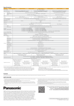 Page 6Weights and dimensions shown are approximate. Speciﬁ cations and appearance are subject to change 
without notice. Product availability differs depending on region and country. This product may be subject 
to export control regulations. The projection distances and throw ratios given in this brochure are for 
use only as guidelines. For more detailed information, please consult the dealer from whom you are 
purchasing the product. 
The PJLink trademark is an application trademark in Japan, the United...