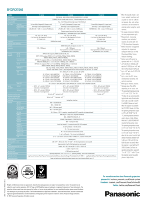 Page 8Weights and dimensions shown are approximate. Specifications and appearance are subject to change without notice. This product may be 
subject to export control regulations. DLP, DLP logo and DLP Medallion logo are trademarks or registered trademarks of Texas Instruments. The 
projection distances and throw ratios given in this leaflet are for use only as guidelines. For more detailed information, please consult the dealer 
from whom you are purchasing the product. The PJLink trademark is an application...