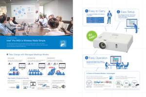 Page 2Easy to Carry
Easy Setup
Easy Operation
* 4,000 lm-class LCD projector (as of May 2015)The Lightest Portable LCD Projector 
in its Class*Connect and Project from Single or 
Multiple PCs/Tablets without a Cable*
4,000 lm
4,500 lm
4,000 lmApp. 3.3 kg
App. 3.4 kg
4,500 lm PT-VW350
PT-VX420
PT-VW355N
PT-VX425N
1
2
3
ALL
EASY
 !
A Choice of Powerful Wireless Technologies
Panasonic
Wireless
Projector for
Android/iOS
Intel
® Pro WiDi
&
Miracast
Windows / Android
Android / iOS
Intel
® Pro WiDi for...