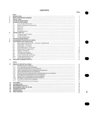 Page 2CONTENTS 
PART I 
1. INTRODUCTION -..•.••.••...••..•••.••.....••.\
•..•..........•....•••••...••..•....•............•. ....•..•••..••....•.••.•.••.•. 
2 . MOD ELS AND M DOOE L NUM BERS ............................................................................................ . 
3. SPECIAL TOOlS···························· ····················· .................................................................... . 
4. 
5. 
•• 
7. 
•• g . 
10 . 
11. 
O UTLIN E OF MAINTEN AN CE...