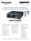 Page 1PRELIMINARYAs of June 2016
1-Chip DLP™ Projector
Available from Autumn 2016
PT-R Z575
Efficient and Cost-Effective Laser Rear-Projection for
Control Rooms, Surveillance Centers, and Museum Exhibition
Resolution
Brightness PT-RZ575 
WUXGA
4,800 lm (Center) / 4,600 lm*
*1 With Dynamic Contrast set to ON. *2 Light source lifetime may be redu\
ced depending on environmental conditions. *3 With Operating Mode set to Long Life 3. 24 hours/day x 365 days/year x 10 years =\
 87,600 hours. Replacement of parts...