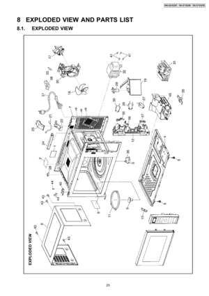 Page 238 EXPLODED VIEW AND PARTS LIST
8.1. EXPLODED VIEW
23
NN-SD452W / NN-ST462M / NN-ST452W 