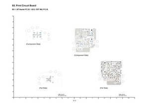 Page 71
S-10
S5. Print Circuit Board
S5.1. AF Assist P.C.B. / S5.2. EXT Mic P.C.B.
DMC-GH1KAFAssistP.C.B.DMC-GH1KEXTMicP.C.B.
10987654321
G
F
E
D
C
B
A
6
5
43
2
1
D7701
1
4
FP7701
(FoilSide)
(ComponentSide)
(FoilSide)
(ComponentSide)
C4404
C4405
Q4401
R4403
C4402
R4407
R4420Q4402
QR4401
1
5
FP4401
C4409
R4421
Q4406
Q4404
R4417R4416
C4407
R4415
C4403
R4409R4408
R4401
R4402R4404
11
15
201
5
10
FP4400
C4406
R4413R4411
R4419R4418
C4408
R4410
Q4405
R4412
Q4403
R4405
R4406
C4401R4414 