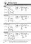 Page 48
48
Making Copies
Insertion/Overlay
OHP2
21
+(2)(1)
+
OHP(2)OHP2OHP(1)(2)(1)21
+(2)(1)
+
OHP1
OHP1
OHP2
21
+
OHP(2)OHP2OHP(1)(2)(1)21
+
OHP1
OHP1
+
+
Insertion Insertion
■
 Cover
Adds Cover Page(s) to copies.
Blank page
Copied page
2
211+
3243+4
121
Original Blank
page
Original Copied page Copied
page
ADF only
■
 Page Insertion
Inserts Blank/Copied pages between copies.
Blank page
Copied page
Original Blank
page
Original Copied page
ADF only
■ OHP Interleaving
Inserts Blank/Copied pages between OHP...