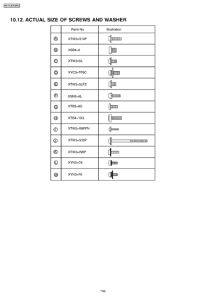 Page 24610.12. ACTUAL SIZE OF SCREWS AND WASHER
246
KX-FLB75 8RU
Downloaded From ManualsPrinter.com Manuals 