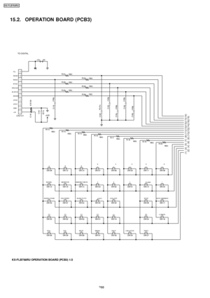 Page 26815.2. OPERATION BOARD (PCB3)
180Ω
+5VDCN101
1+5V 2GND 3JOG1 4JOG2
5KSTART 6
KLATCH 7
KSCCLK 8KTXD 9KRXD
10RESET 11FG
C102
K0.01uC106 J100p
C105
J100p
C104
J100pC101
Z0.1u
C103 J100p
C118 6.3V100
R104
R103
R106
R102
R105
R101
4
SW102
FLASH
SW115
VOL-
SW129
MONITOR
SW116
SW108
0
COPY
SW135
F5
SW122
COLLATE
SW132
RESOLUTION
SW133
VOL+
SW126
REDIAL
SW113
HELP
SW130
HANDSET MUTE
SW114
7
SW103
MENU
SW131
STOP
SW136
F3
SW123
8
SW107
NEXT
SW128
SCAN TO PC
SW134
F2
SW121
5
SW106
CALLER ID
SW125
FAX START
SW137
1...