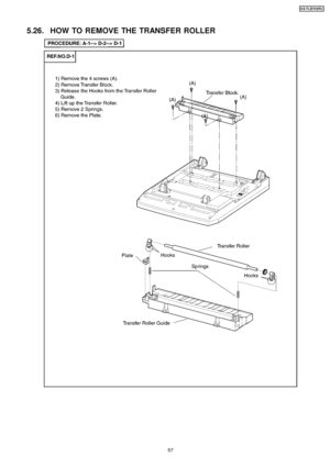 Page 575.26. HOW TO REMOVE THE TRANSFER ROLLER
57
KX-FLB75 8RU
Downloaded From ManualsPrinter.com Manuals 