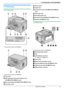 Page 91.4 Overview
1.4.1 Front view
* The pictured model is KX-MB2030.
* The pictured model is KX-MB2000.
Top cover
ADF (Automatic Document Feeder) cover
(KX-MB2010/KX-MB2030 only)
Document guides (KX-MB2010/KX-MB2030 only)
Document cover
Power switch
Output tray
Document entrance (KX-MB2010/KX-MB2030
only)
Paper input tray
Recording paper exit
Document exit (KX-MB2010/KX-MB2030 only)
Speaker (KX-MB2030 only)
1.4.2 Rear view
* The pictured model is KX-MB2030.
Recording paper guides
LED
LAN interface connector...