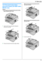 Page 8712. Paper Jams
87
12.2 Document jams (Auto 
document feeder) (KX-MB773/KX-
MB783 only)
Caution:
LDo not pull out the jammed document forcibly 
before lifting the ADF cover.
1Open the ADF cover (1) while holding the 
document cover (2).
2Remove the jammed document (3) carefully.When the document has jammed near the 
document entrance:
When the document has jammed near the 
document exit:
3Close the ADF cover.
1
2
3
3
MB263HX_773_783EX-PFQX2807ZC-OI-en.book  Page 87  Monday, August 6, 2007  11:42 AM...